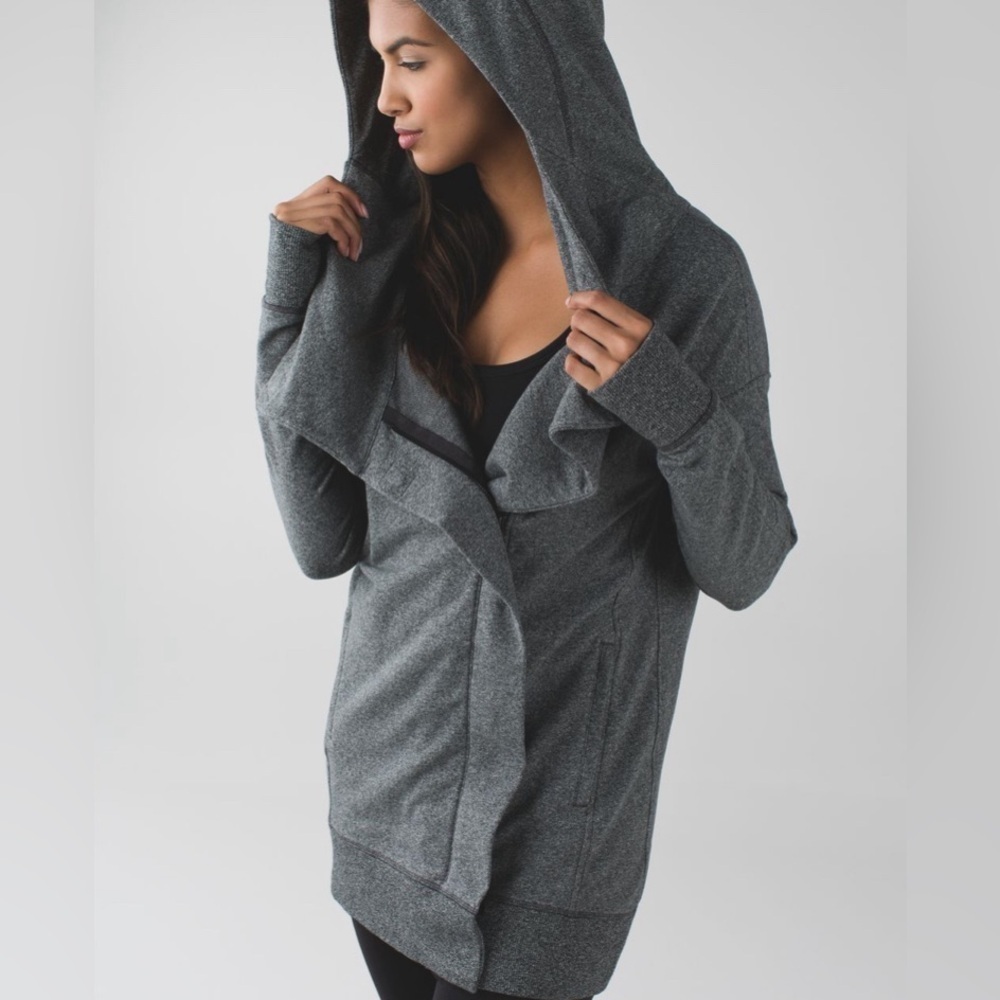 Lululemon Wrap Up Jacket Heathered Speckled Black Size 6